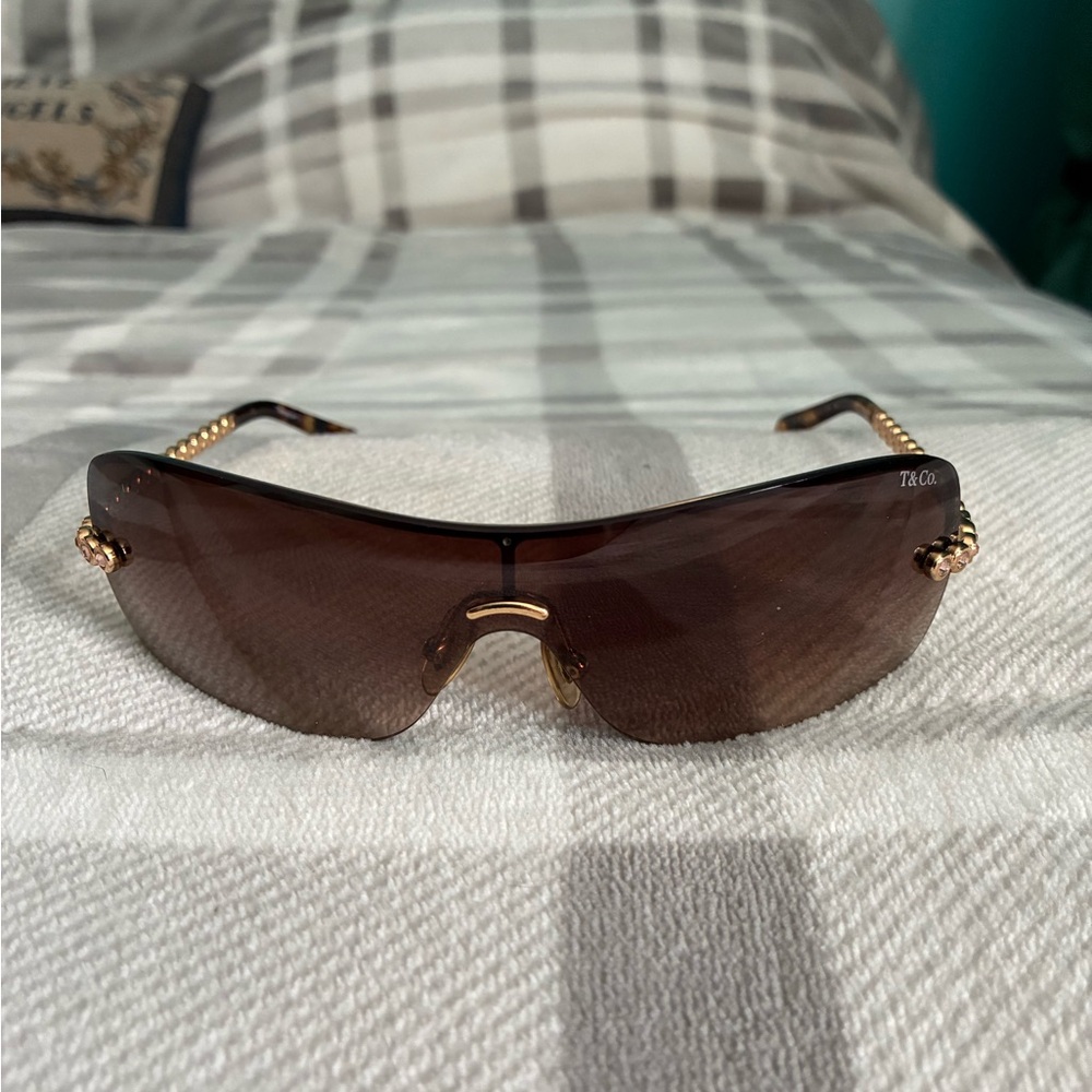 Tiffany & Co. Brown Sunglasses with Gold Accents